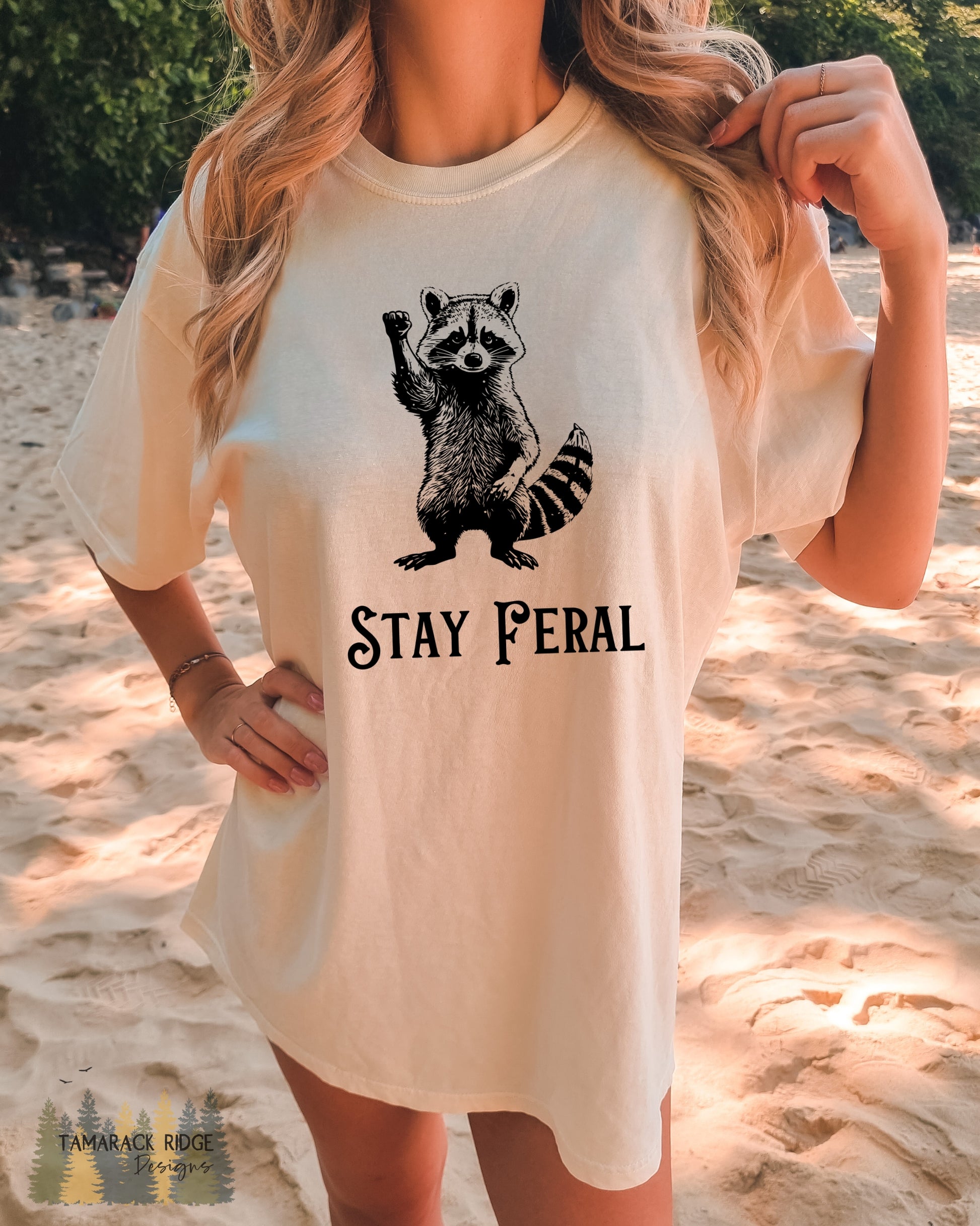 Stay Feral Funny Raccoon Shirt