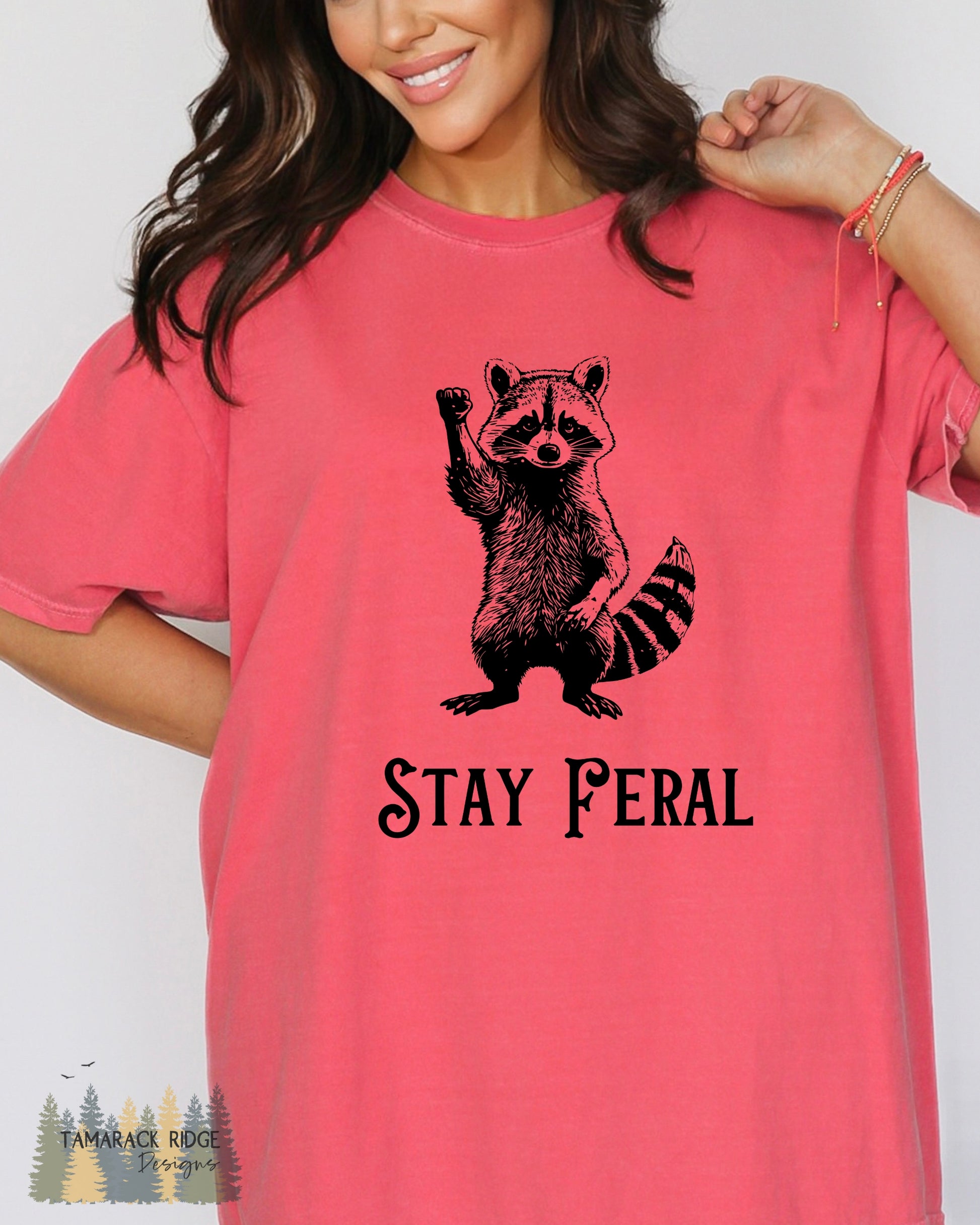 Stay Feral Funny Raccoon Shirt
