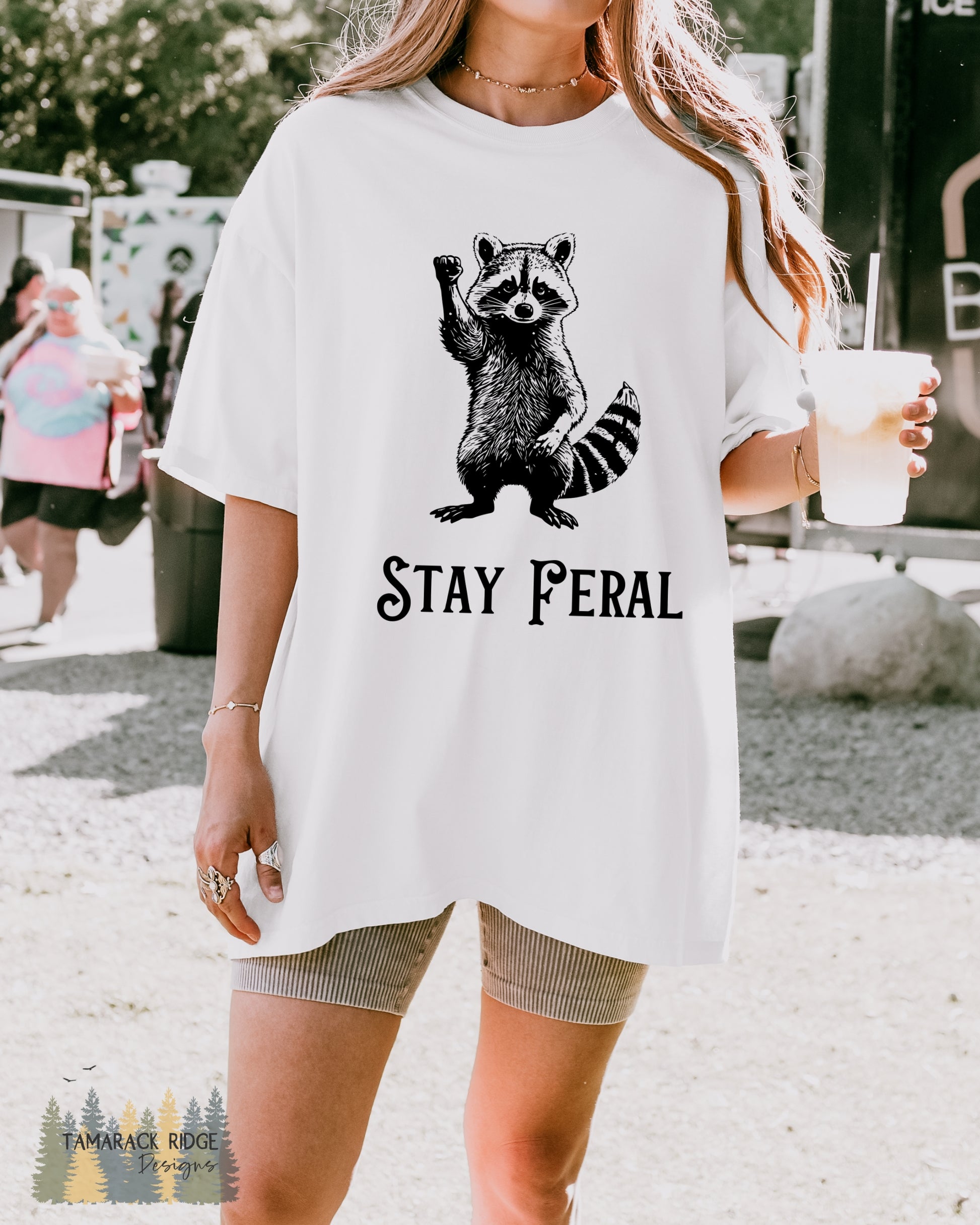 Stay Feral Funny Raccoon Shirt