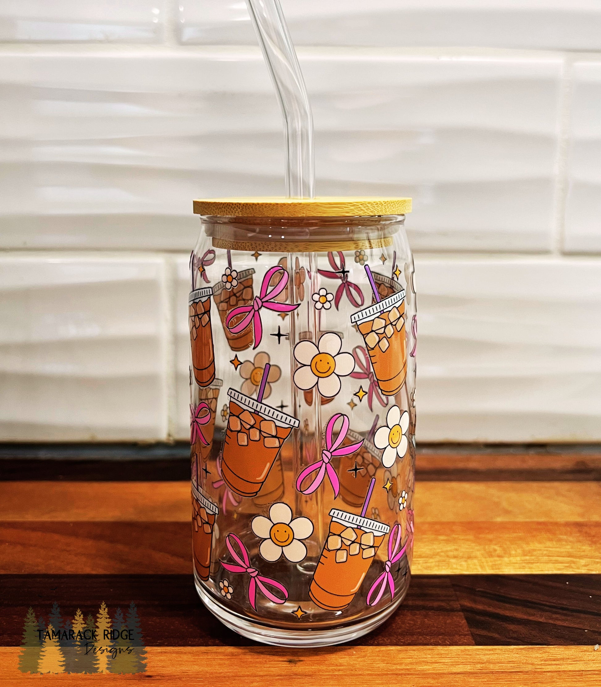 Soft Girl Roast Glass Tumbler with Lid and Straw